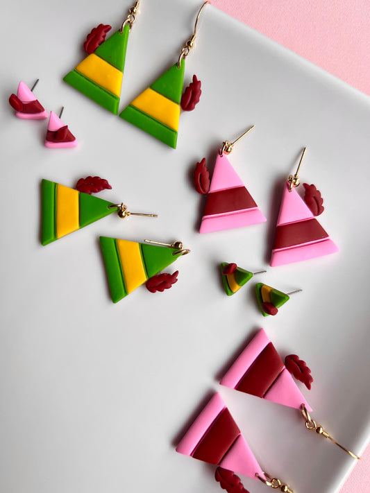 The Buddi | Feathered Hat Clay Earrings