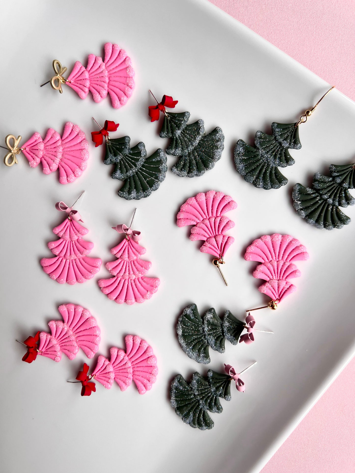 The Gumball | Frosted Christmas Tree Clay Earrings