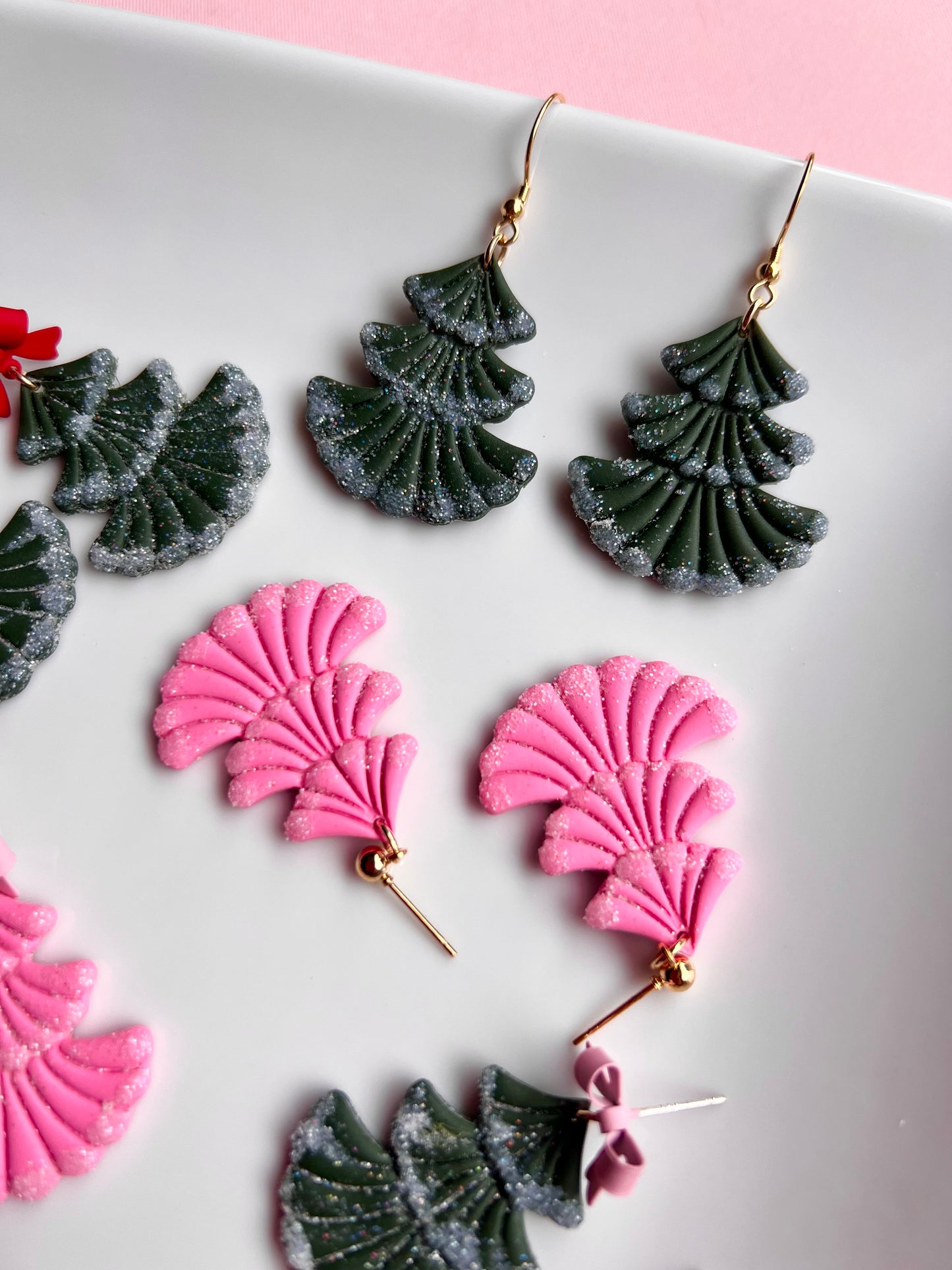 The Gumball | Frosted Christmas Tree Clay Earrings