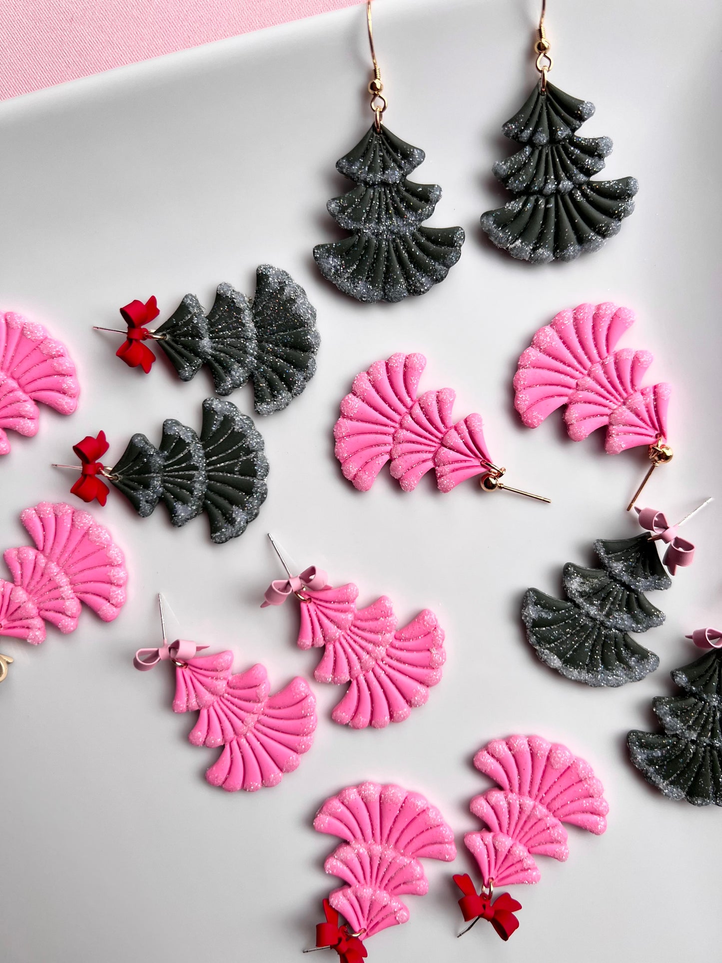 The Gumball | Frosted Christmas Tree Clay Earrings