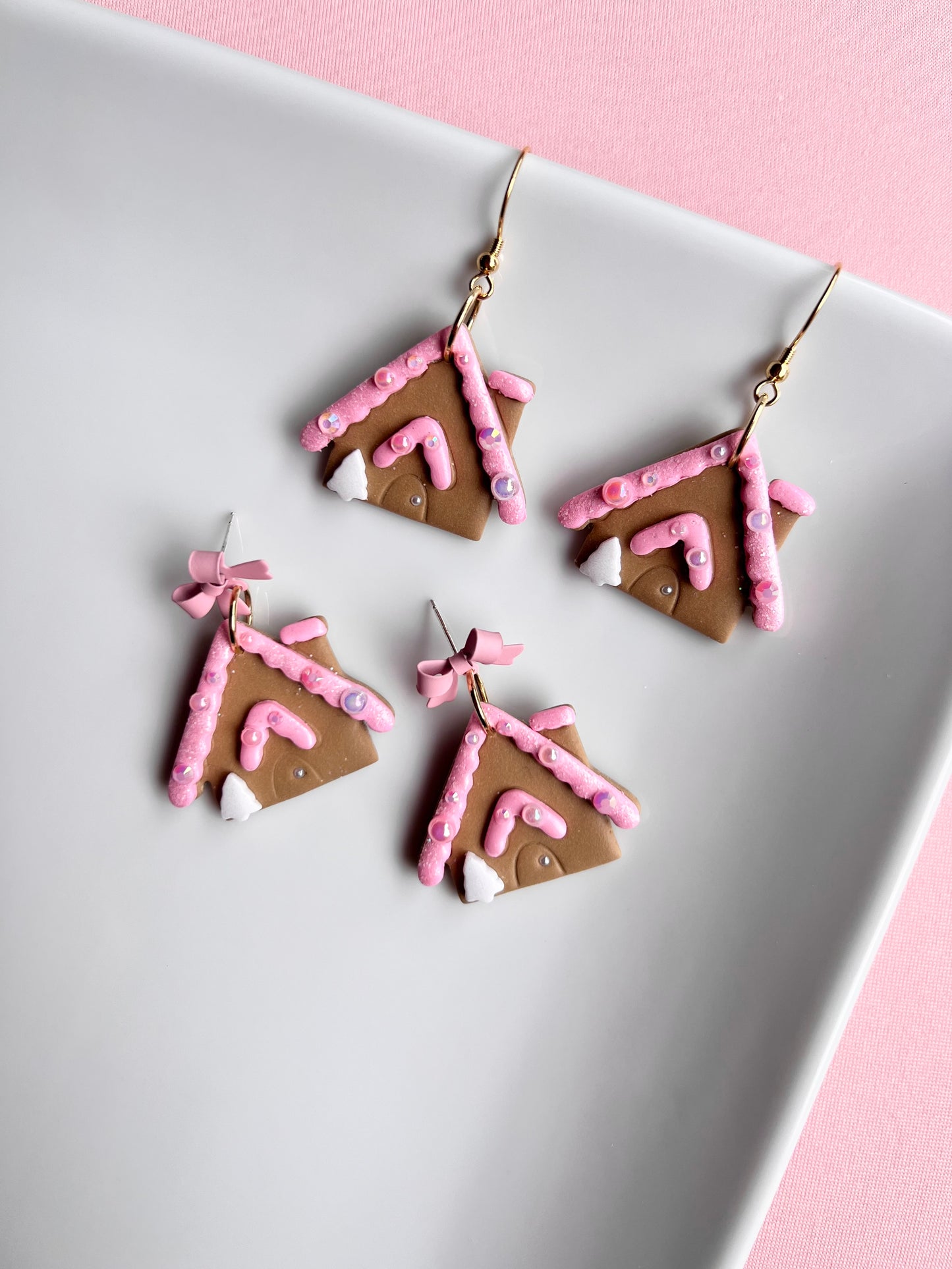 The Gingerbread House | Frosted Gingerbread Clay Earrings