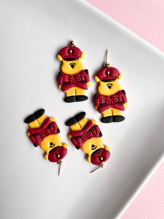 The Nutcracker Winnie | Magical Pooh Nutcracker Clay Earrings