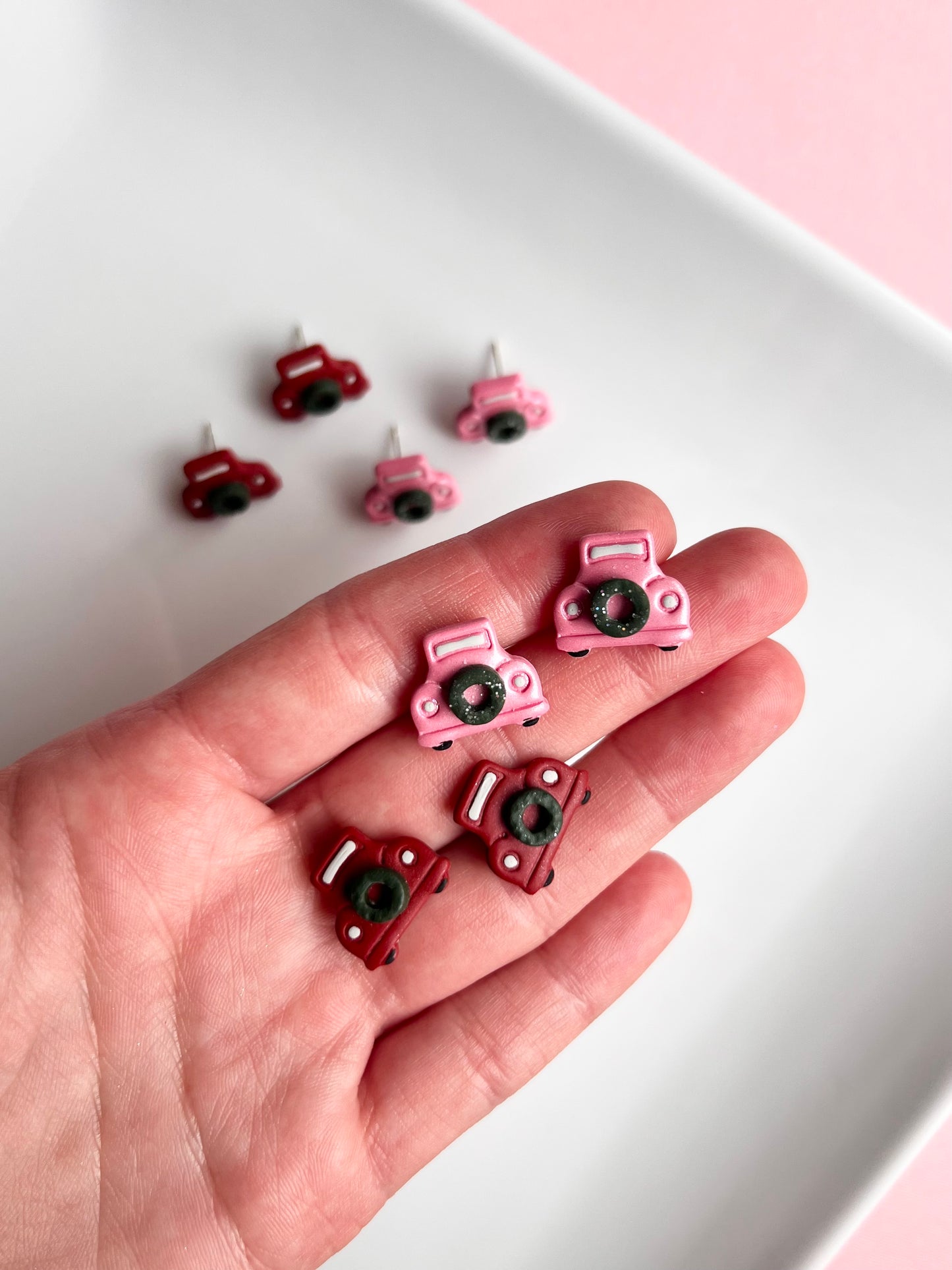 The Clark | Christmas Car Clay Earring Studs