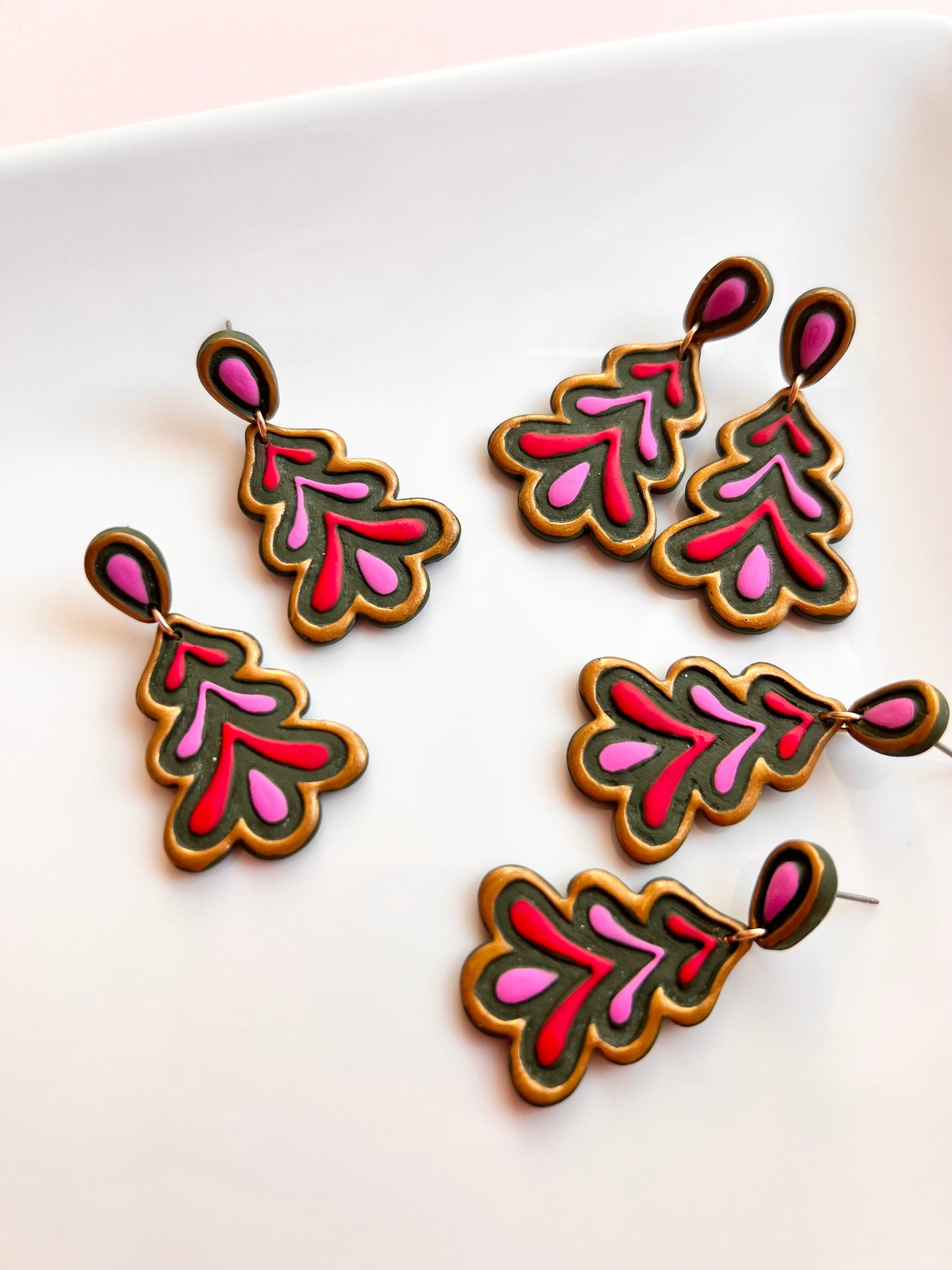 The Sweet Gum | Christmas Tree Clay Earrings