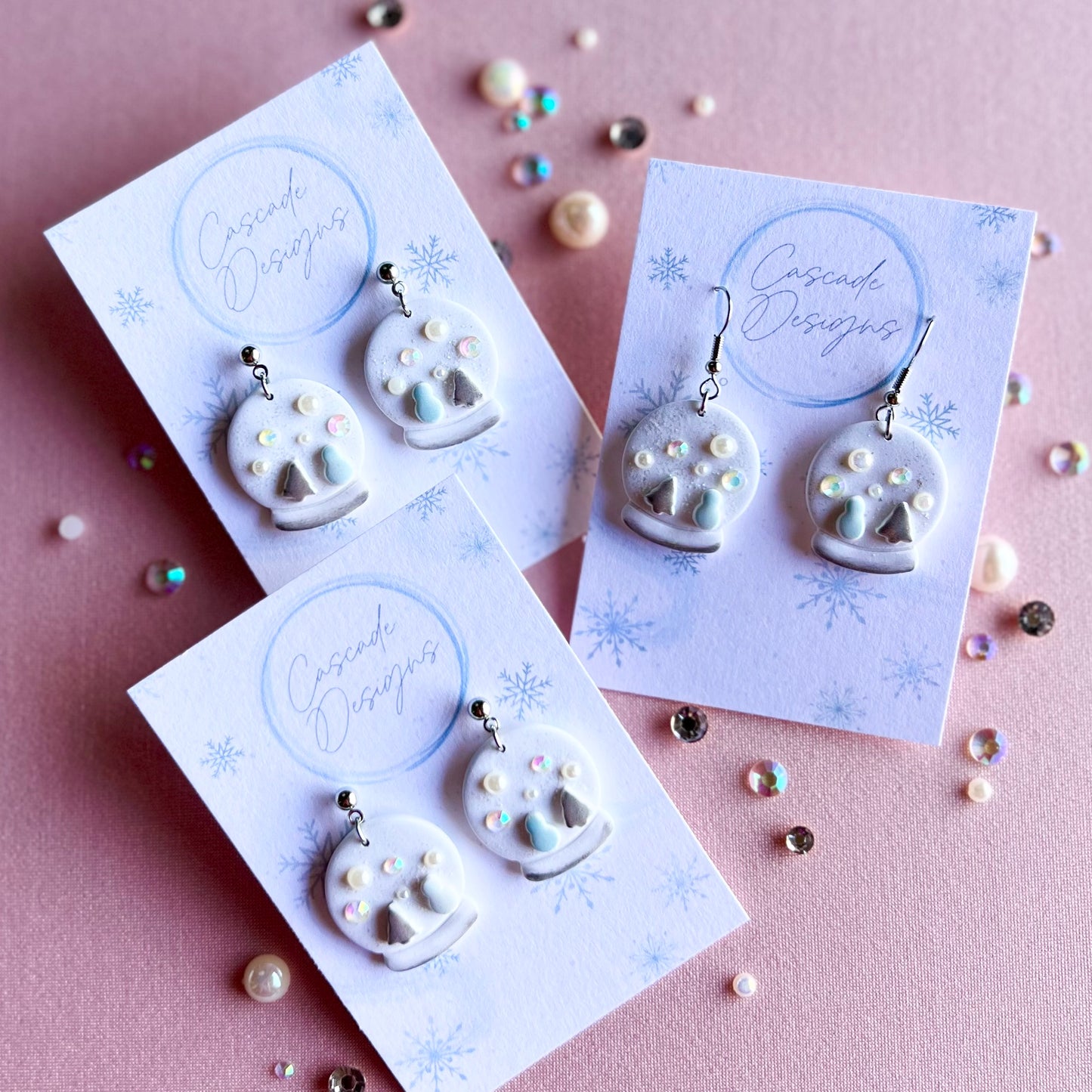 The Flurri | Snow Globe Clay Earrings