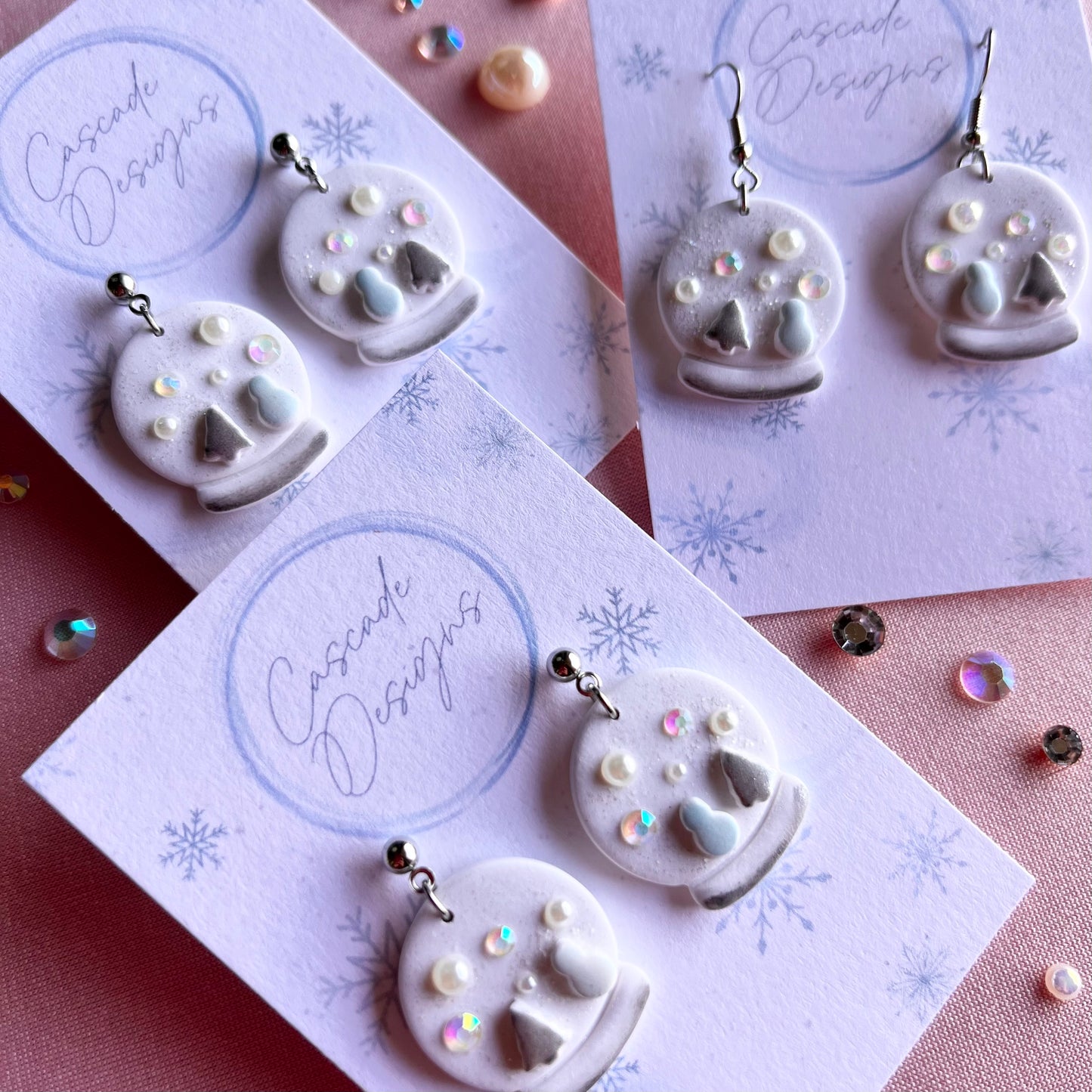 The Flurri | Snow Globe Clay Earrings