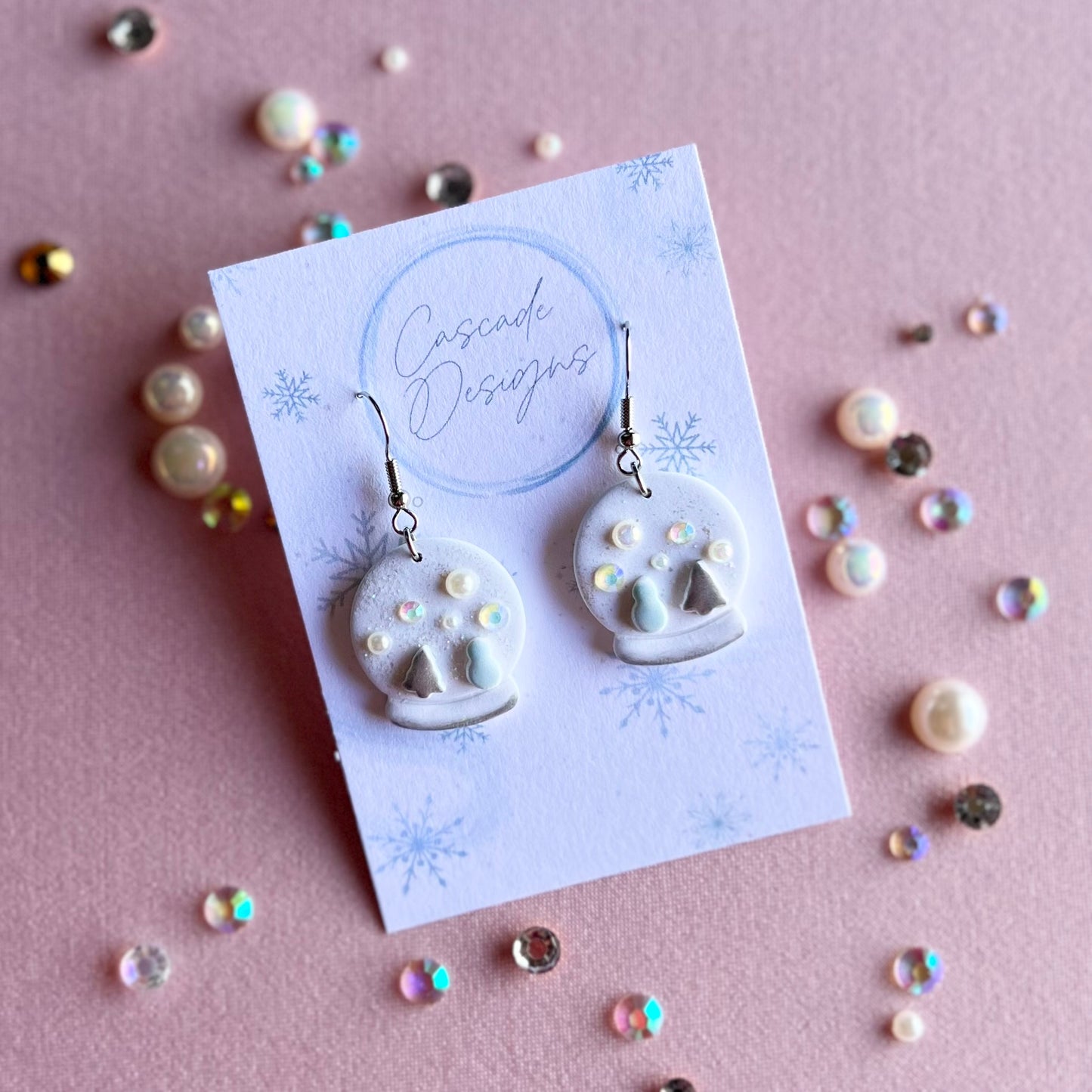 The Flurri | Snow Globe Clay Earrings