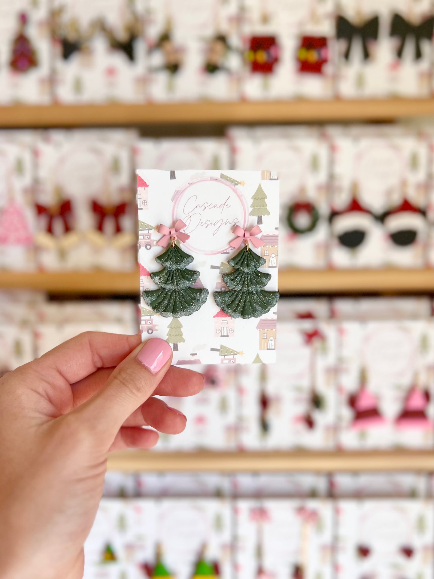 The Gumball | Frosted Christmas Tree Clay Earrings