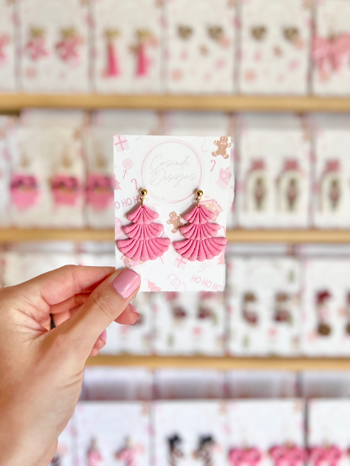 The Gumball | Frosted Christmas Tree Clay Earrings