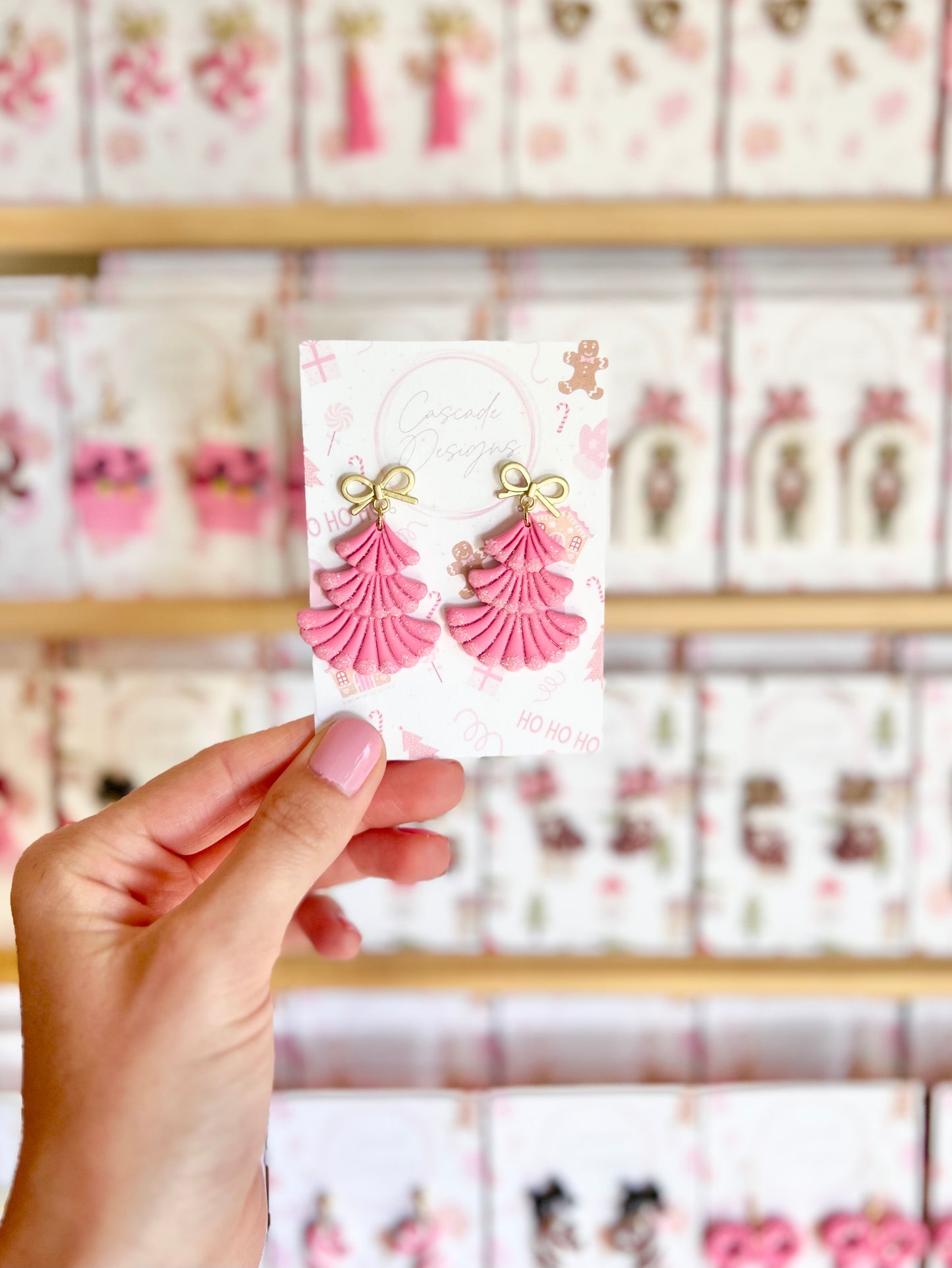 The Gumball | Frosted Christmas Tree Clay Earrings