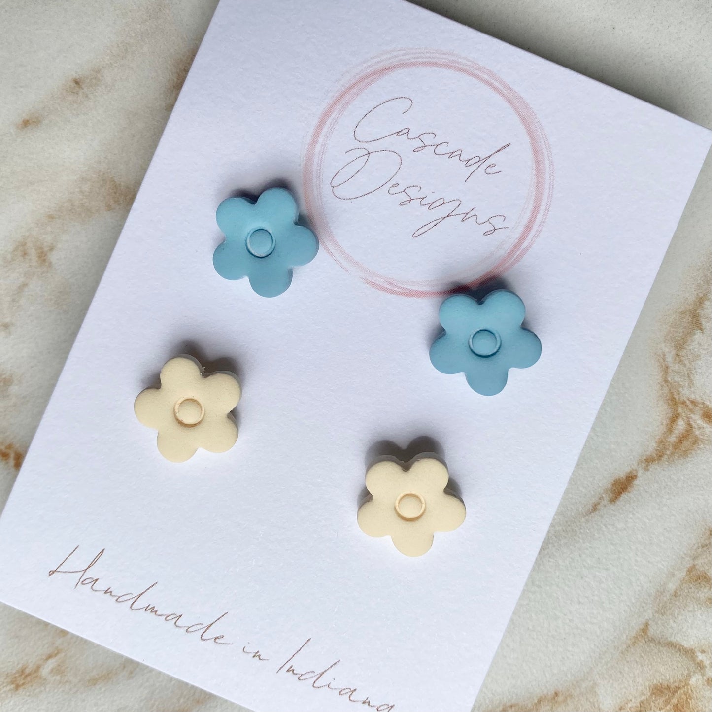 The April | Mini Flower Clay Earring Studs - Set of 2
