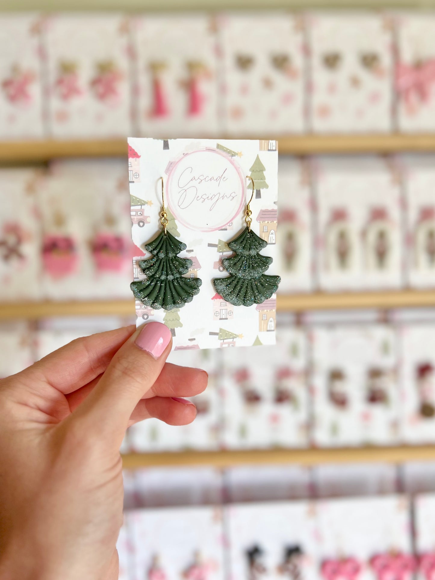 The Gumball | Frosted Christmas Tree Clay Earrings