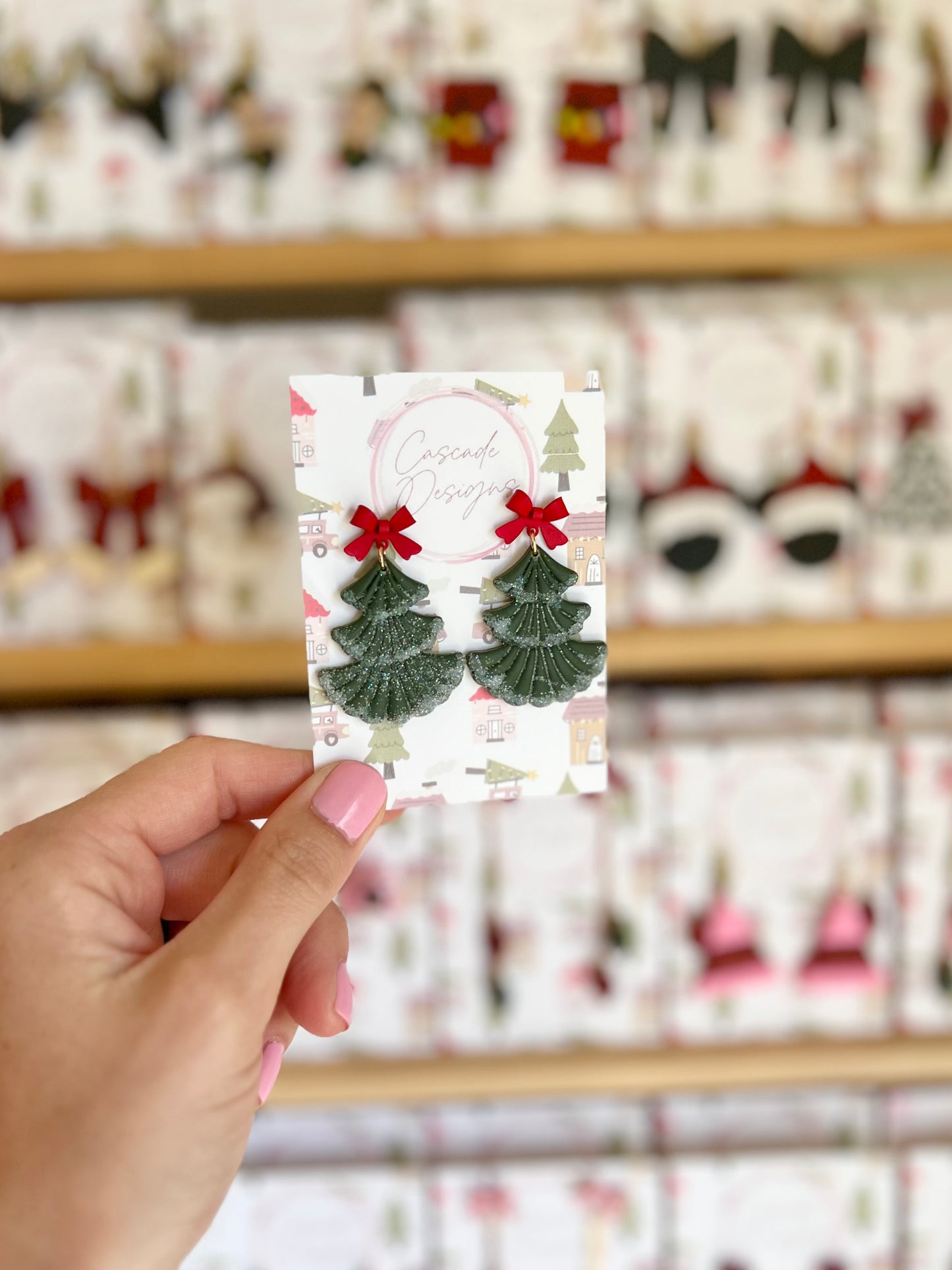The Gumball | Frosted Christmas Tree Clay Earrings
