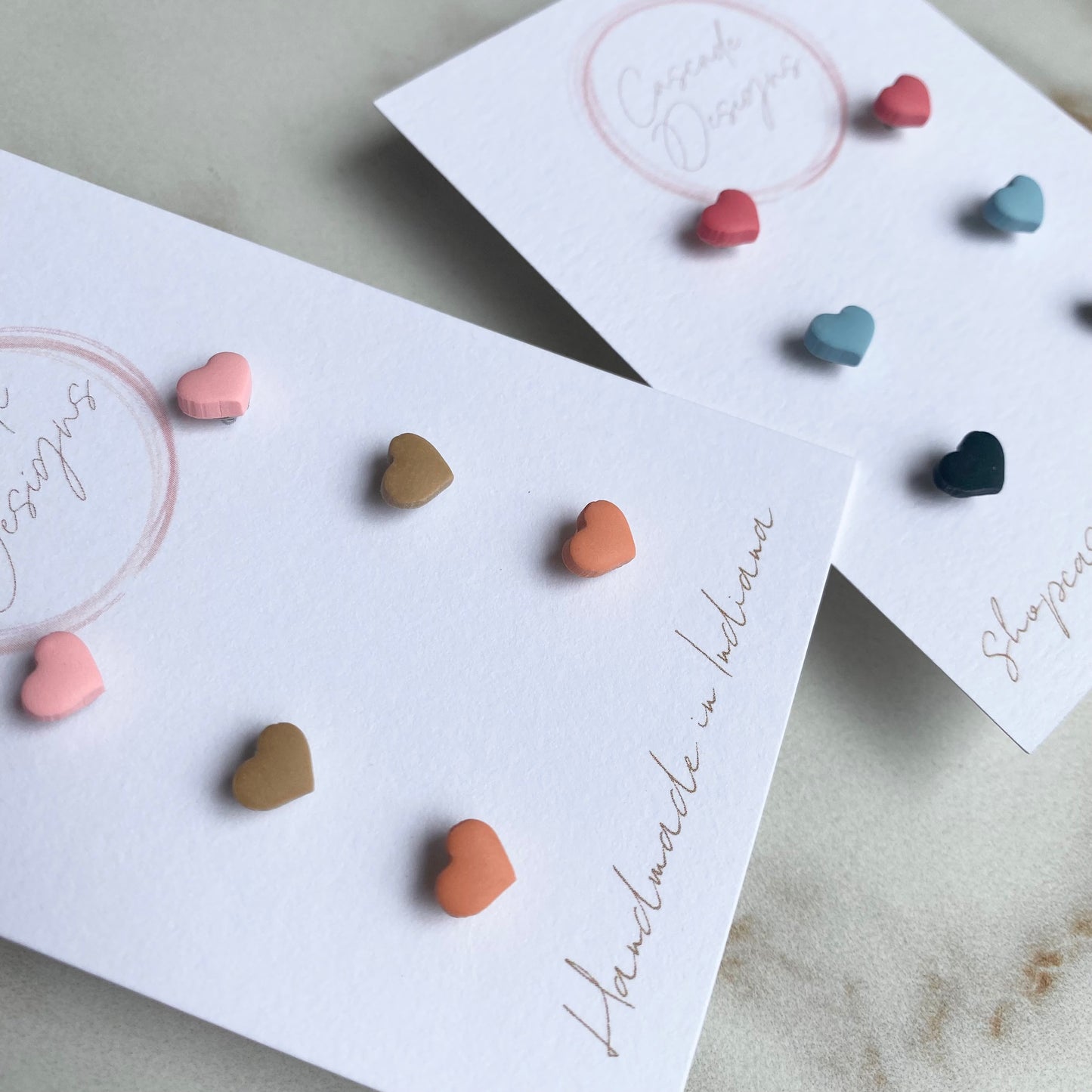 The Sweeti | Heart Stud Clay Earrings - Set of 3