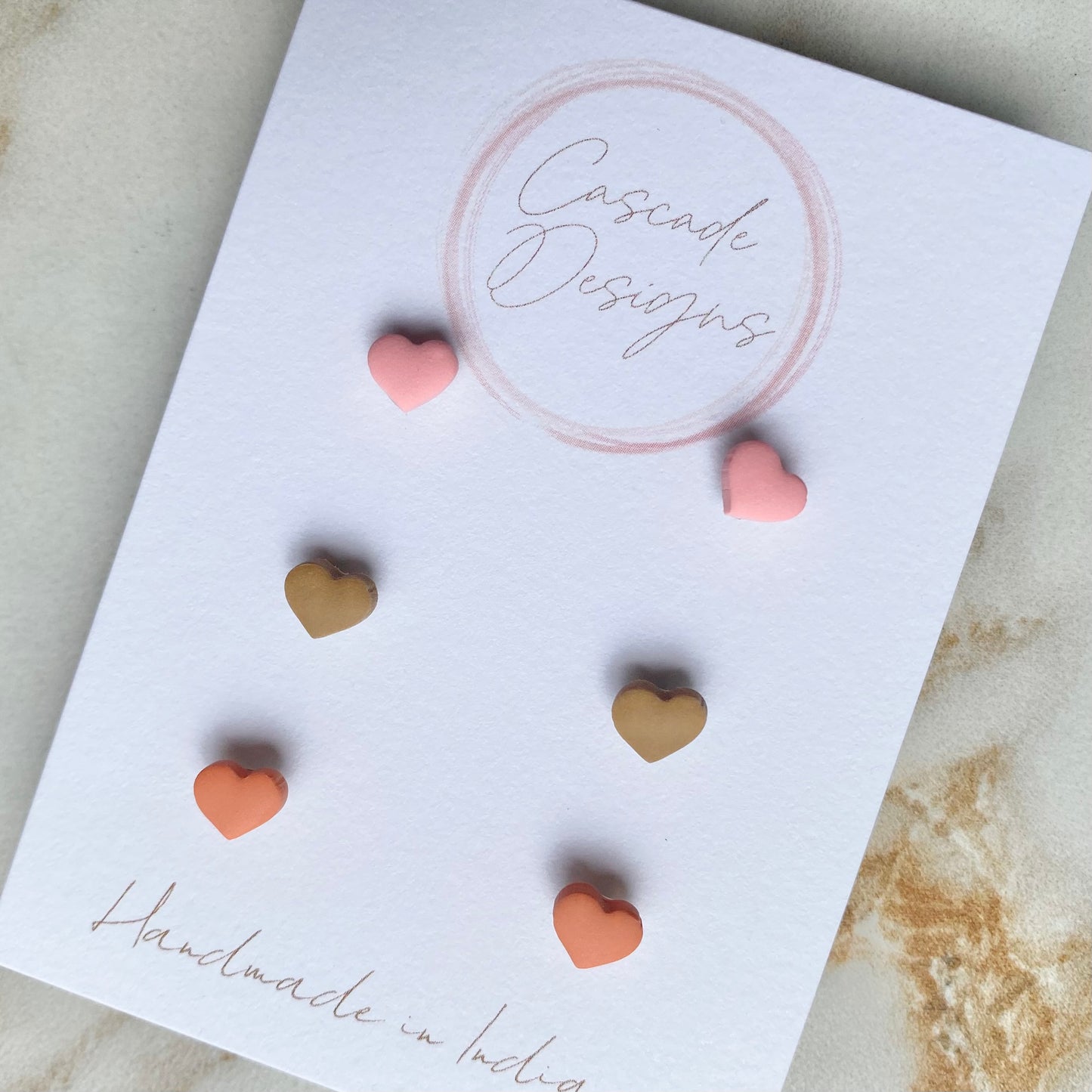 The Sweeti | Heart Stud Clay Earrings - Set of 3