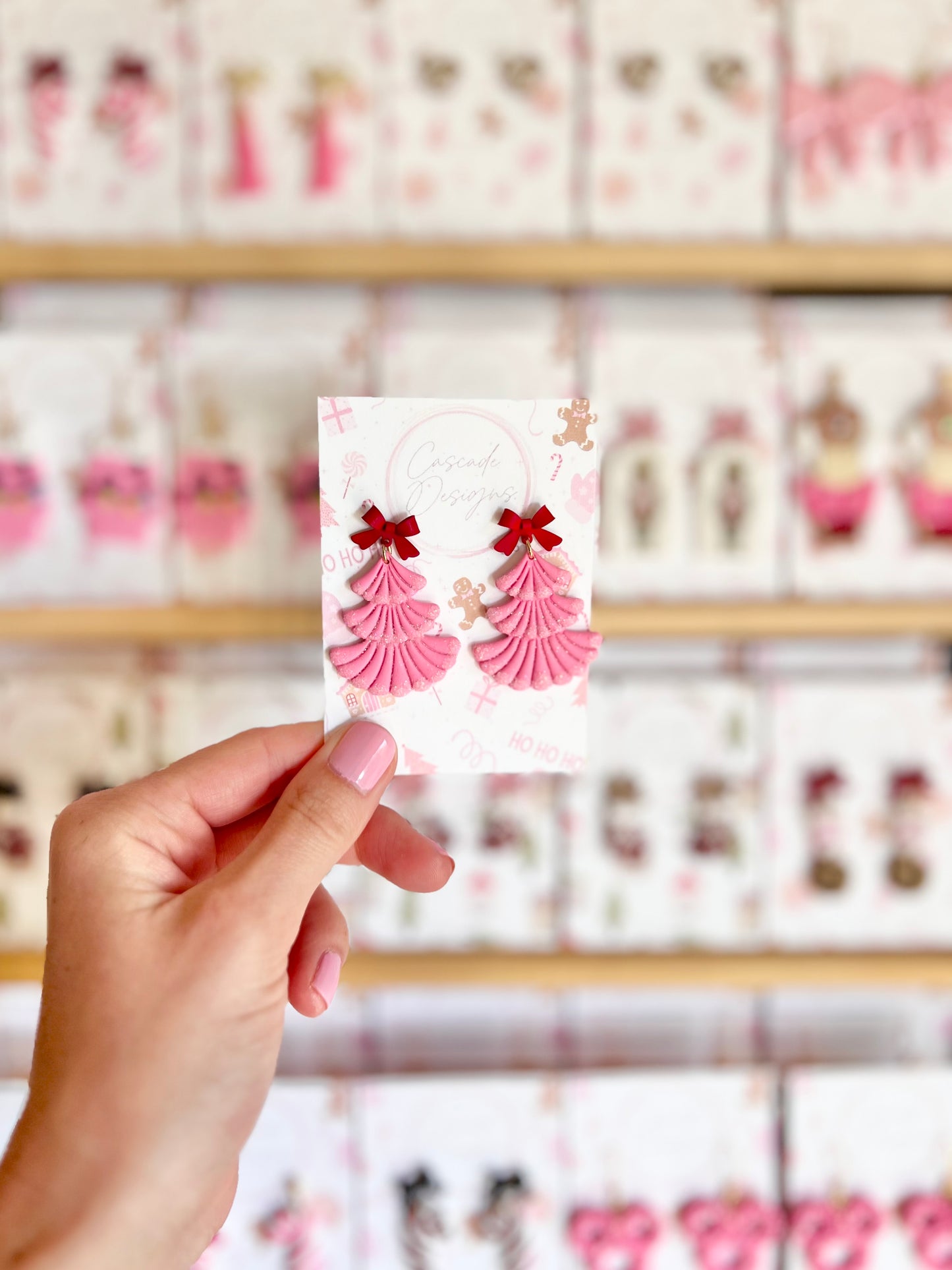 The Gumball | Frosted Christmas Tree Clay Earrings