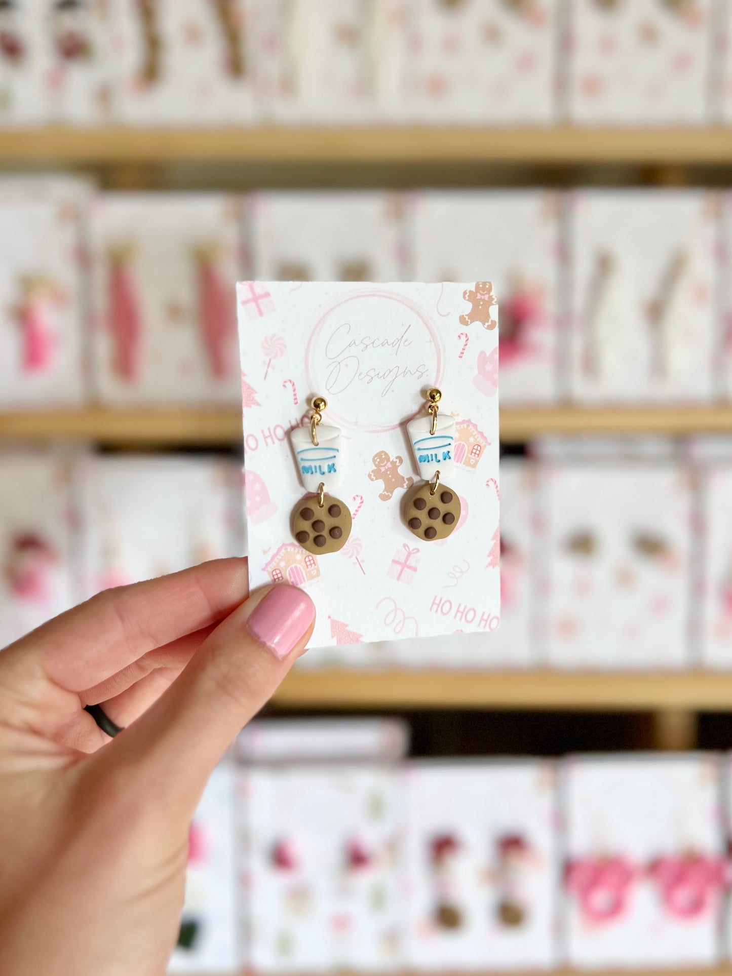 The Midnight Snack | Milk and Cookies Clay Earrings