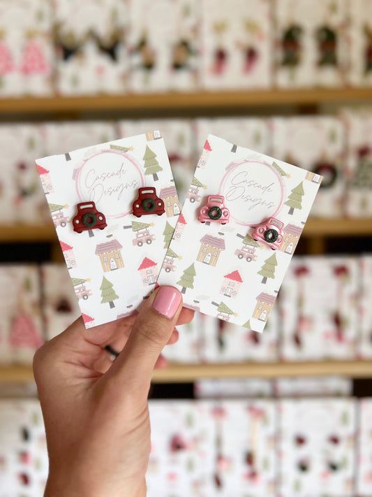 The Clark | Christmas Car Clay Earring Studs