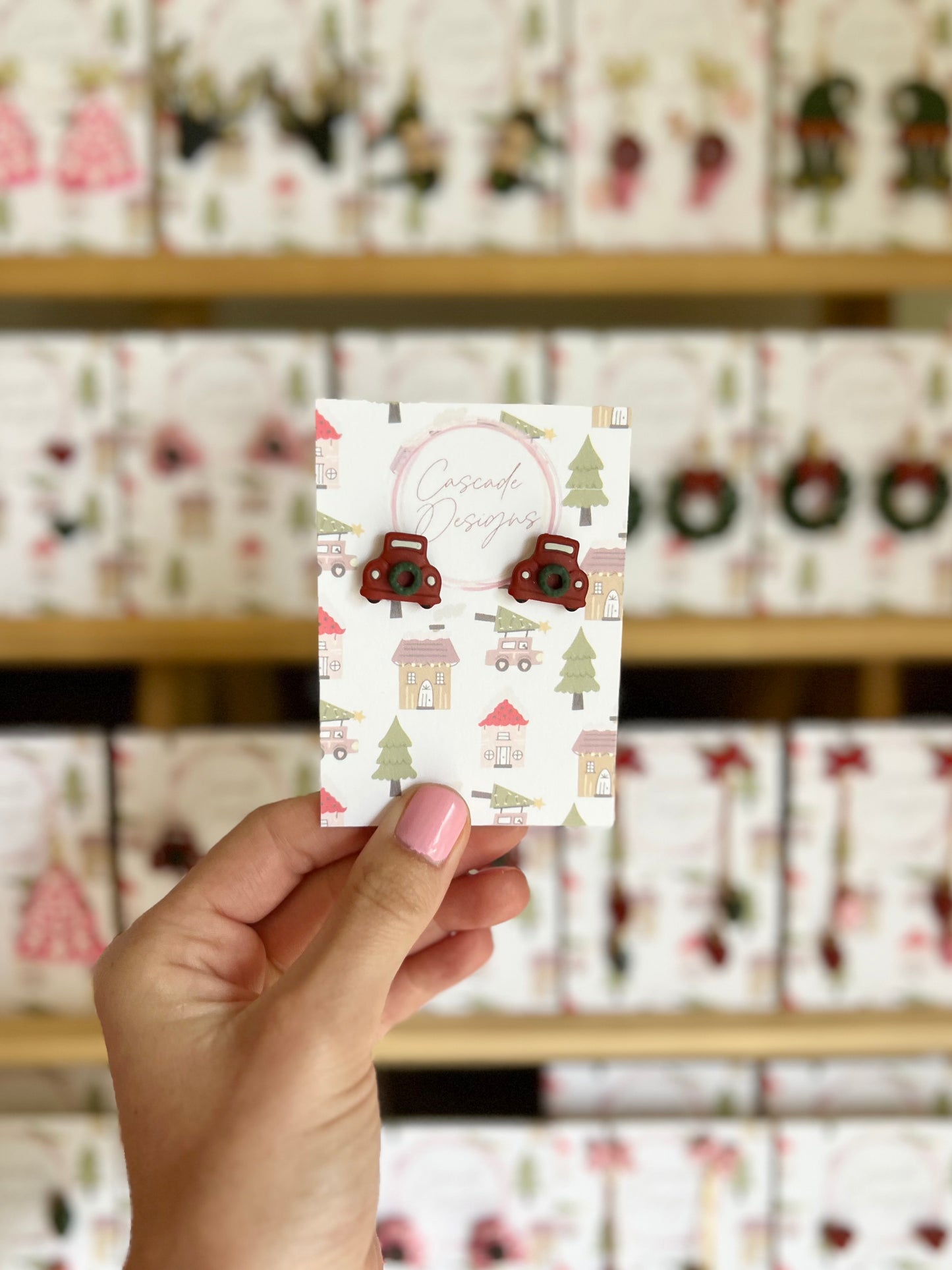 The Clark | Christmas Car Clay Earring Studs