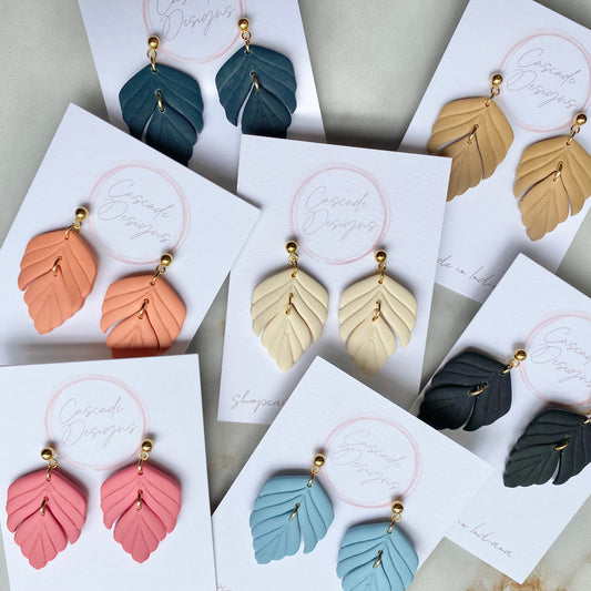 The Madeline | Feathered Clay Earrings