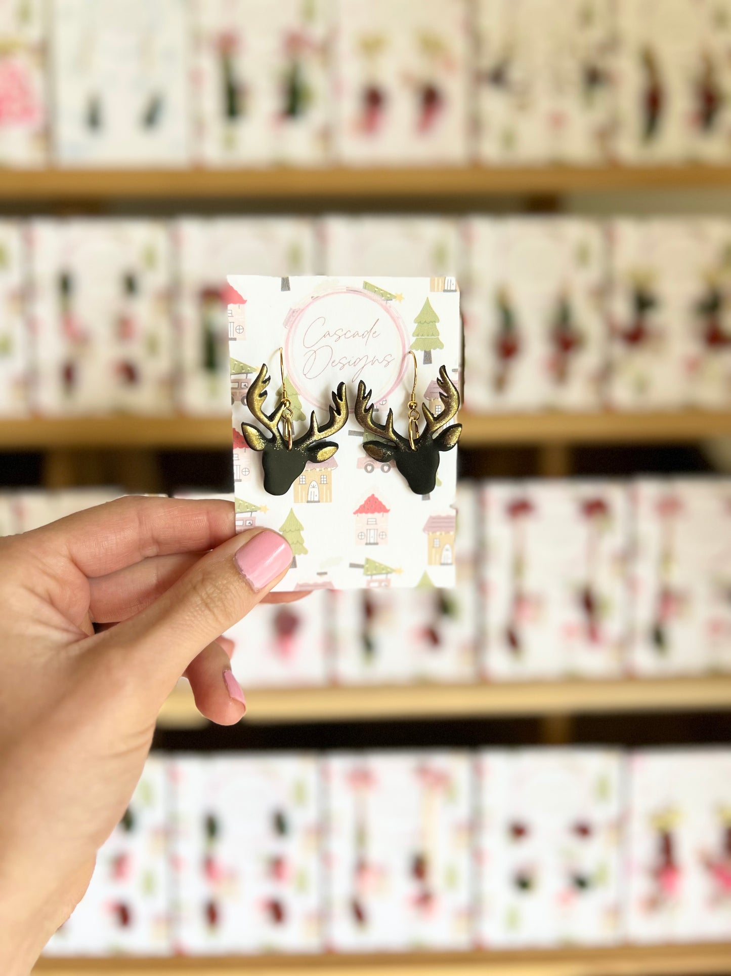 The Antler | Shimmery Antler Clay Earrings