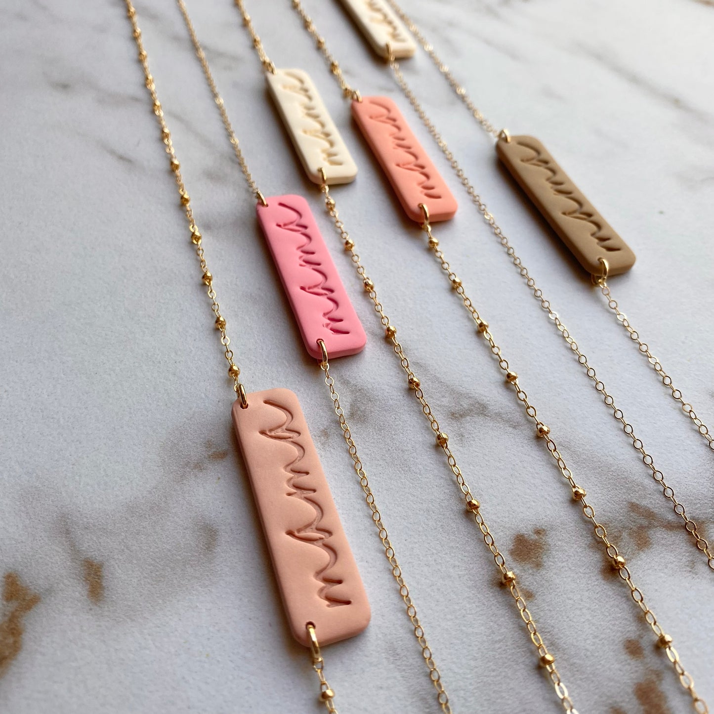 The Mama | Embossed Clay Necklace