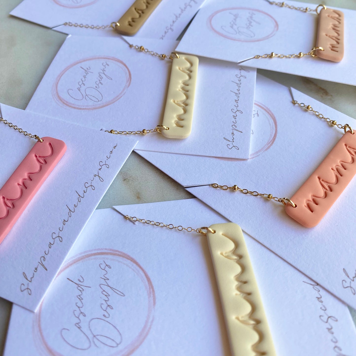 The Mama | Embossed Clay Necklace