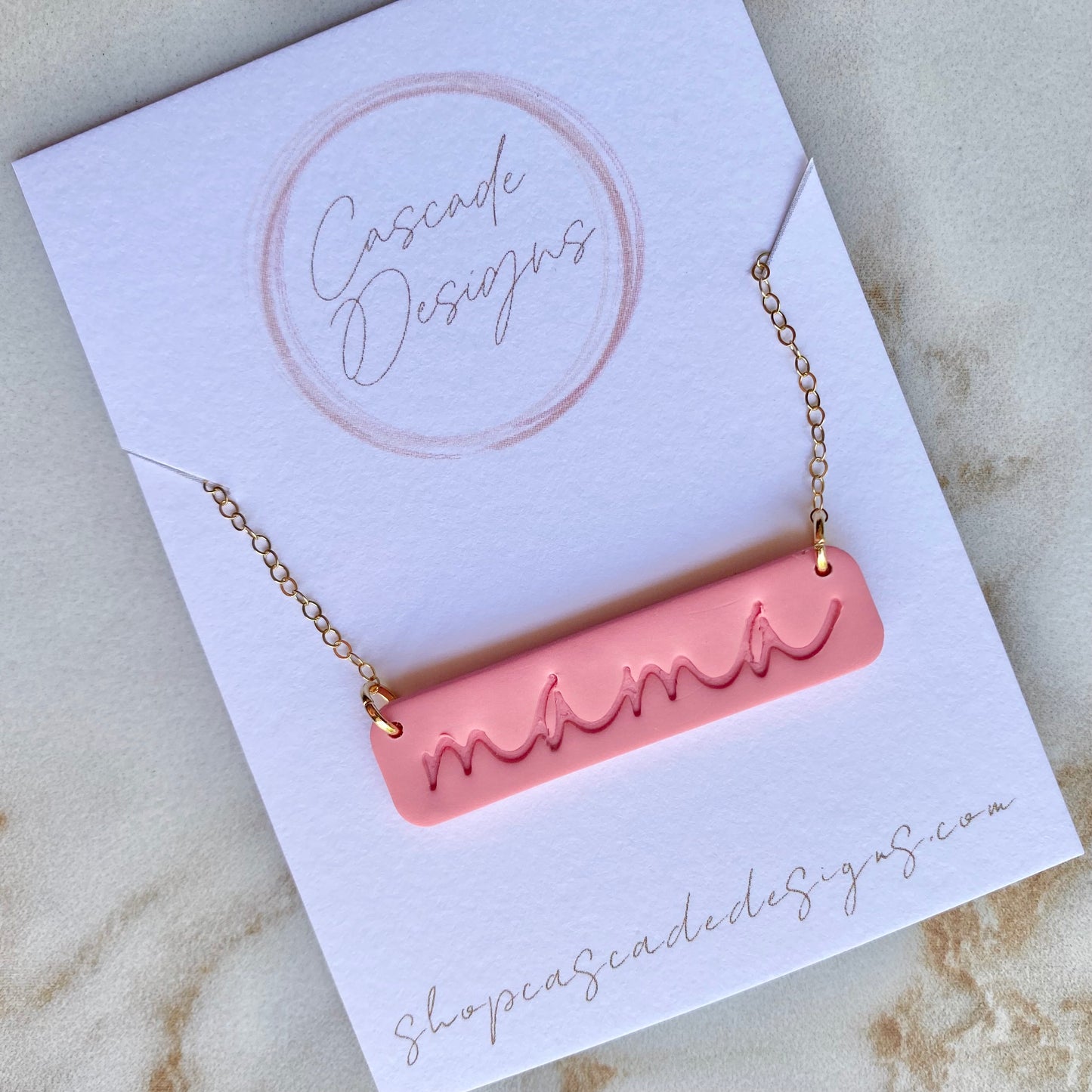 The Mama | Embossed Clay Necklace