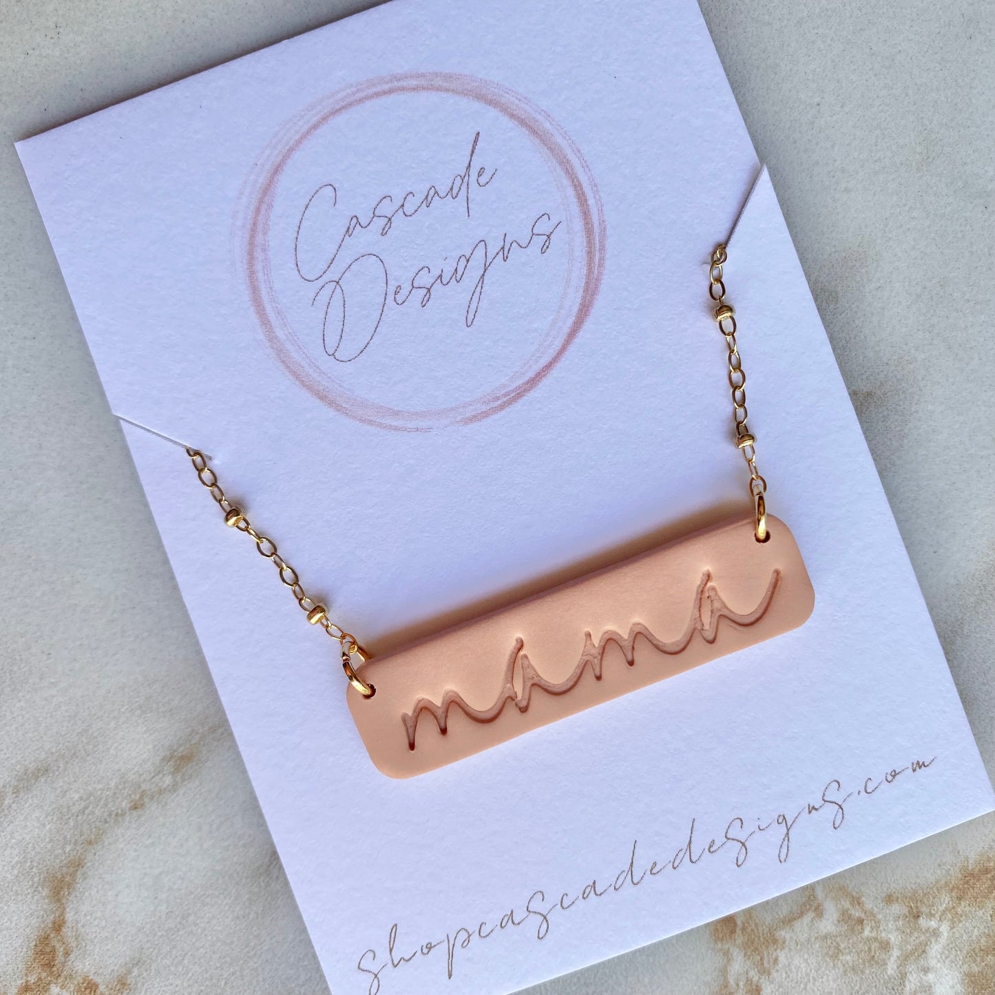 The Mama | Embossed Clay Necklace