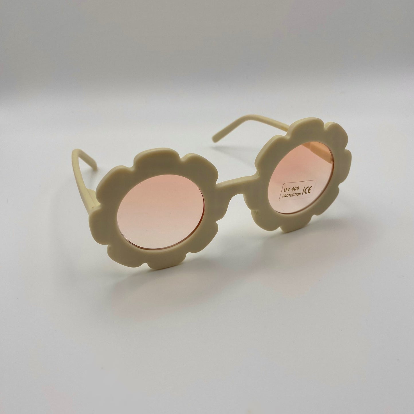 Kids Pink and Ivory Flower Power Sunglasses