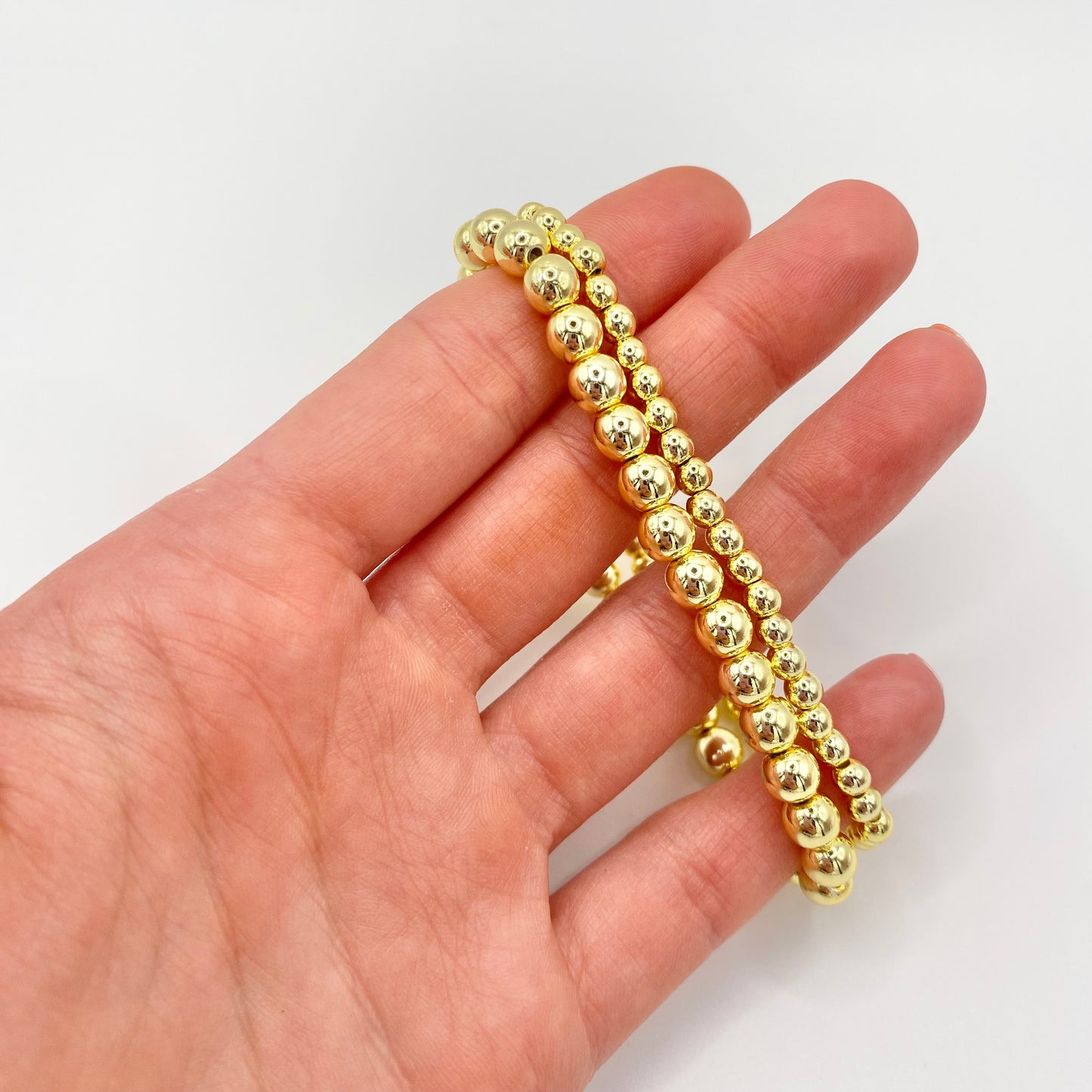 Beaded 14K Gold Hematite Bracelet