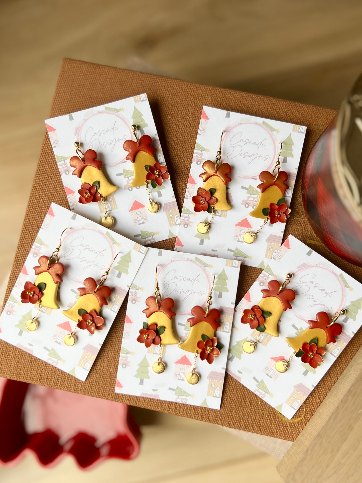 The Belle | Poinsettia Ringing Bell Earrings