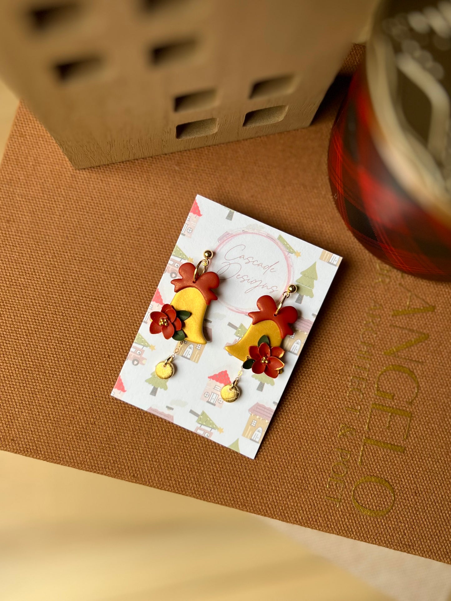 The Belle | Poinsettia Ringing Bell Earrings