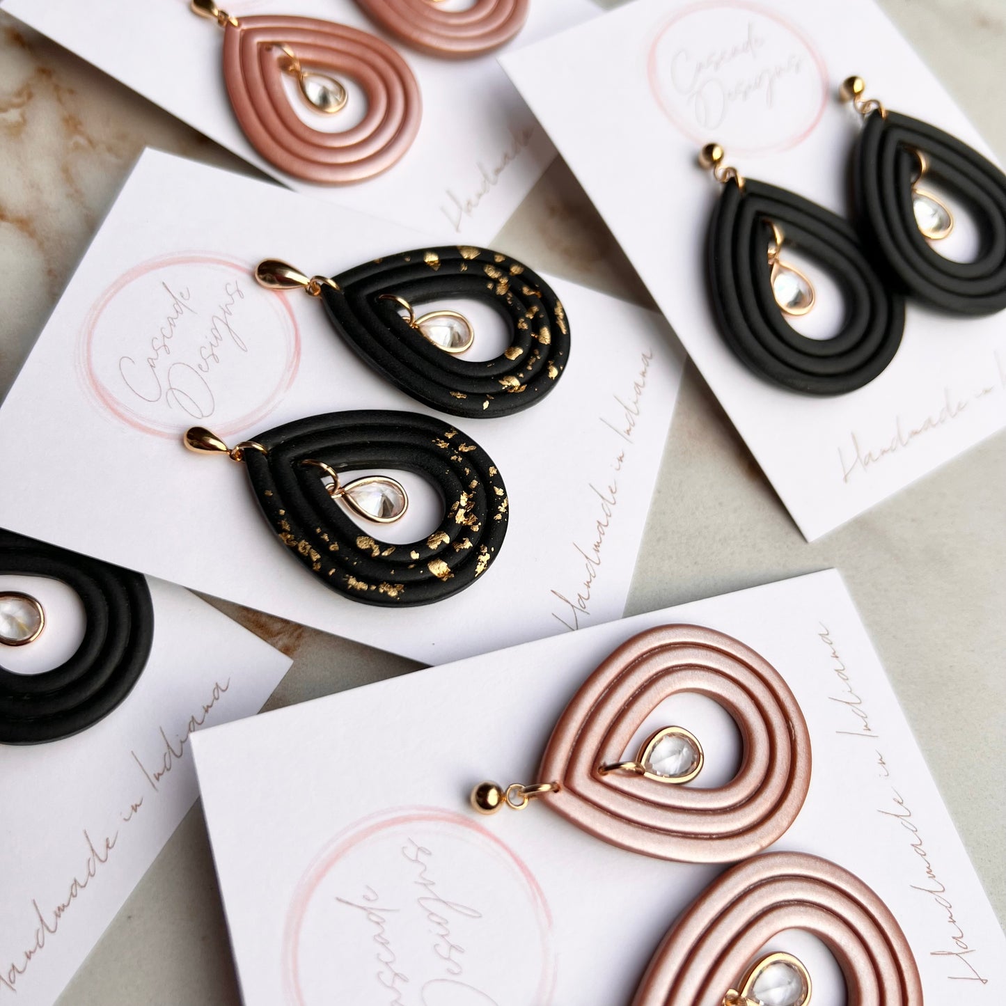 The Penelope | Crystal Drop Clay Earrings