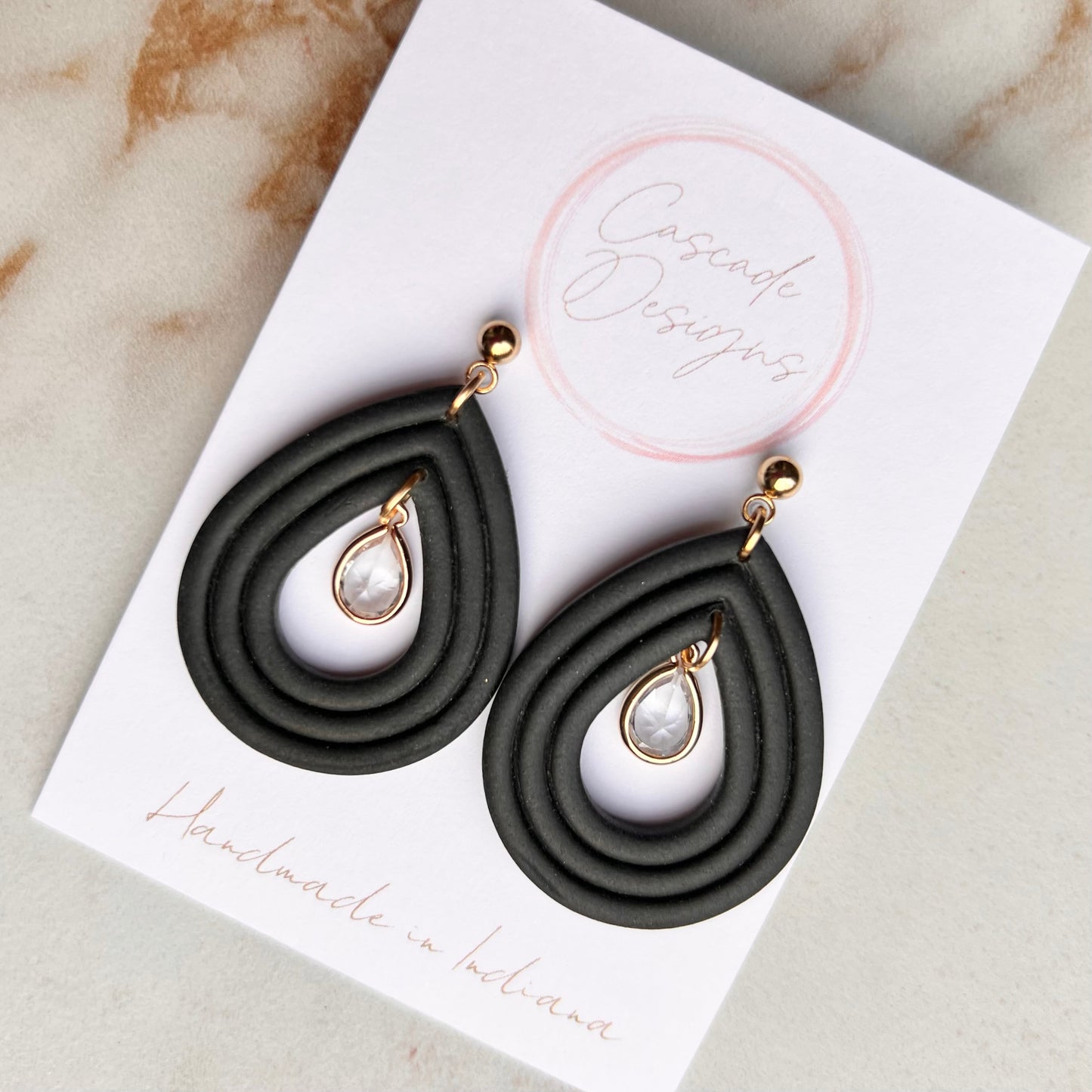 The Penelope | Crystal Drop Clay Earrings