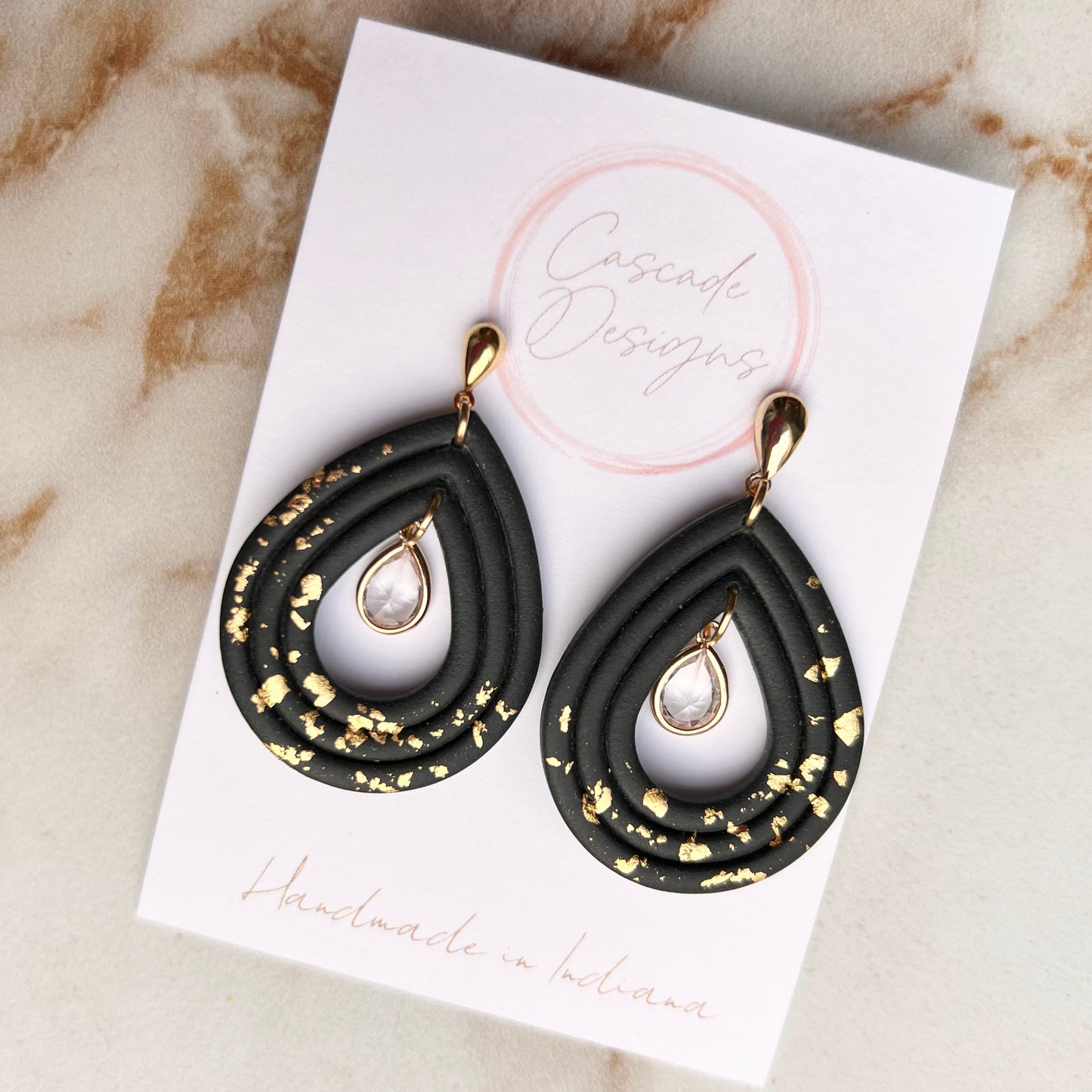 The Penelope | Crystal Drop Clay Earrings
