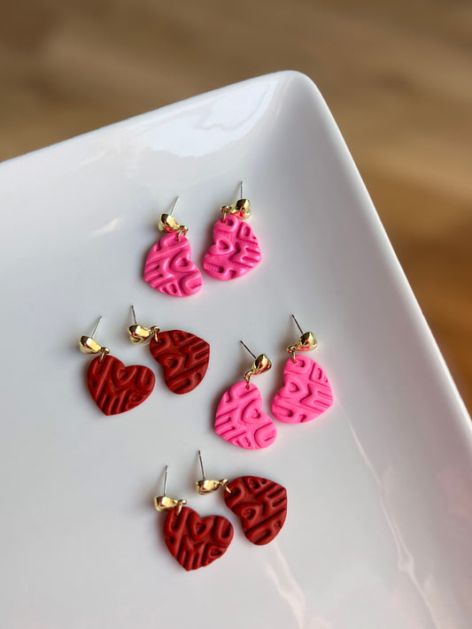 The Flirt | Bubble Heart You Me Clay Earrings