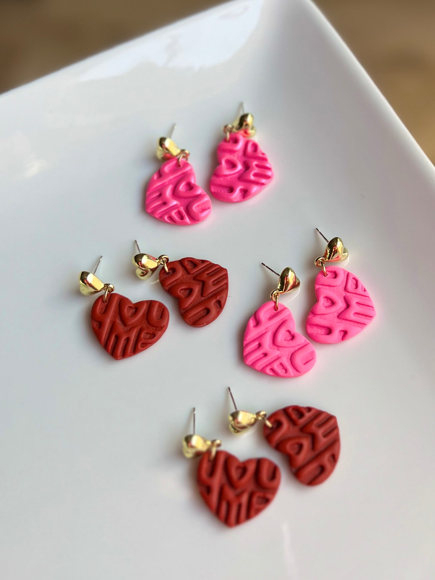 The Flirt | Bubble Heart You Me Clay Earrings