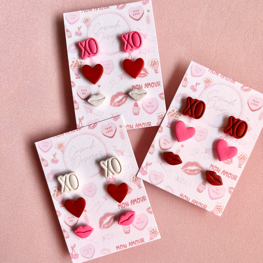 The Crush | Valentine Variety Stud Clay Earrings