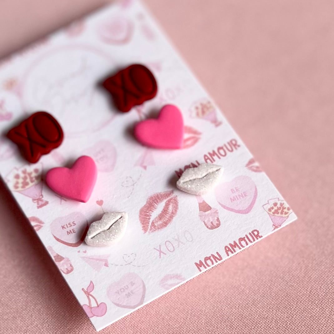 The Crush | Valentine Variety Stud Clay Earrings