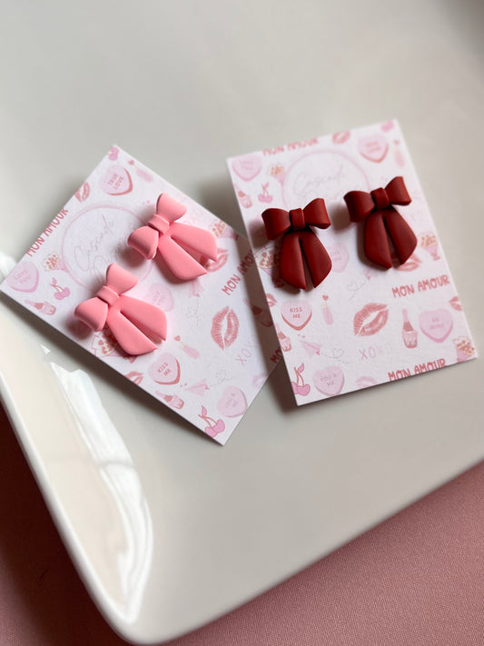 The Lover | Ribbon Stud Clay Earrings