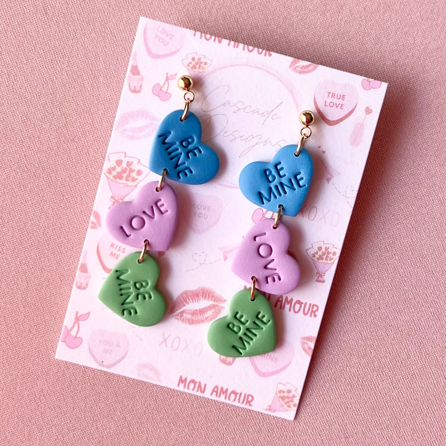 The Sweeti | Conversation Heart Candy Clay Earrings