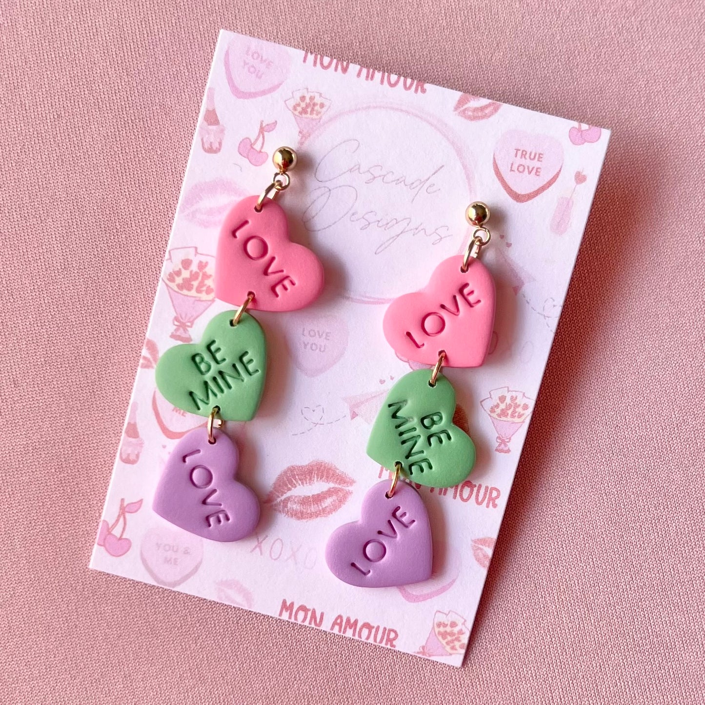 The Sweeti | Conversation Heart Candy Clay Earrings