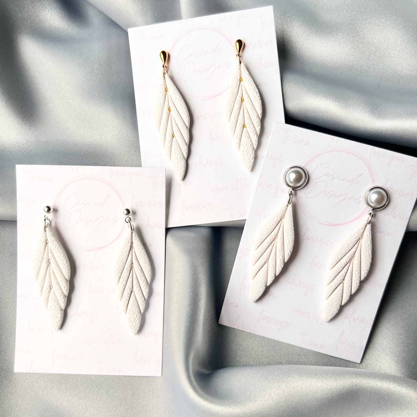 The Elena | Bridal Textured Drop Clay Earrings
