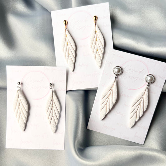 The Elena | Bridal Textured Drop Clay Earrings