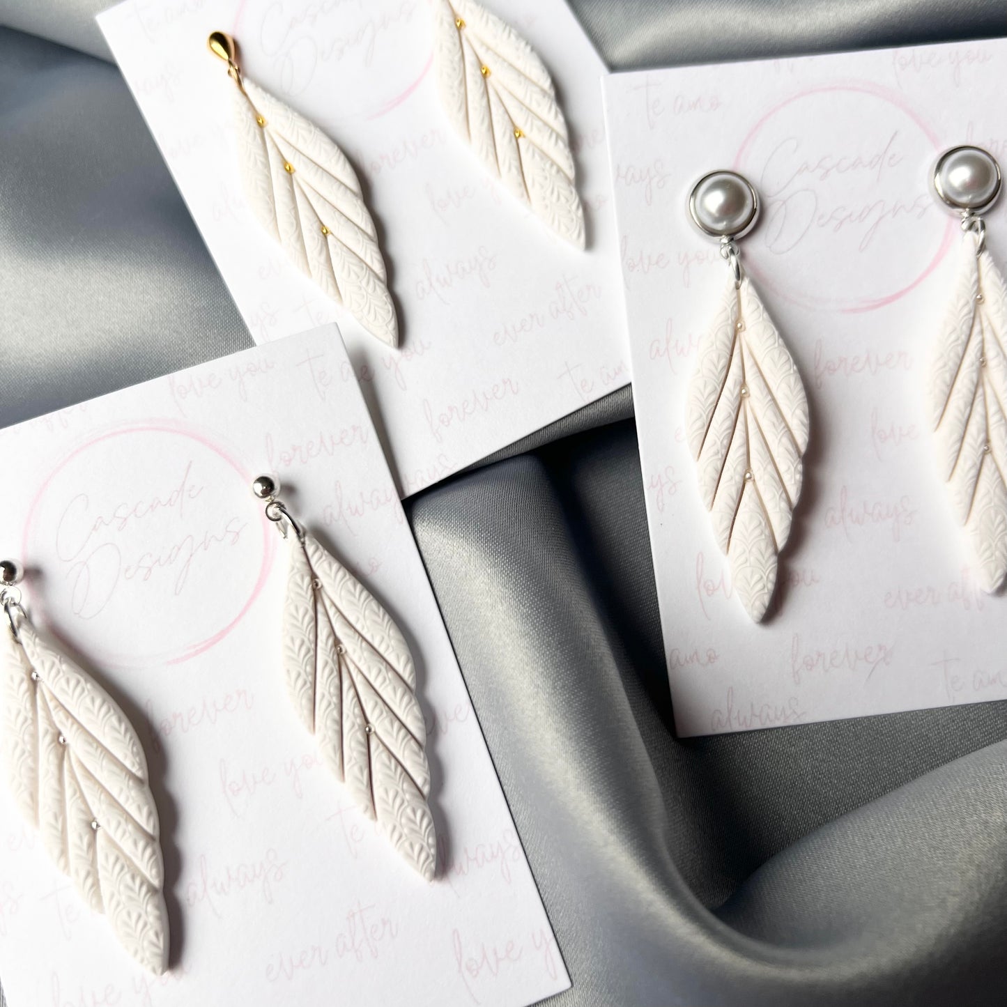 The Elena | Bridal Textured Drop Clay Earrings