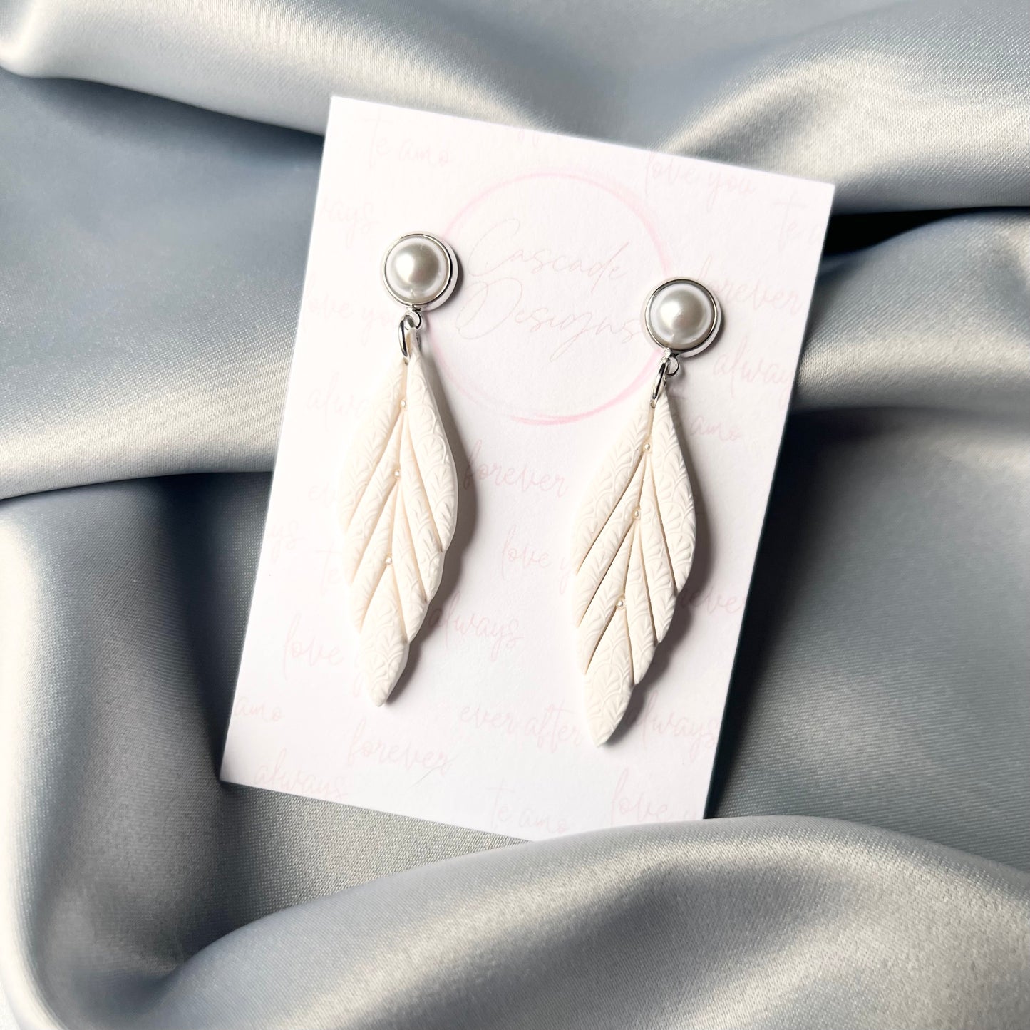 The Elena | Bridal Textured Drop Clay Earrings