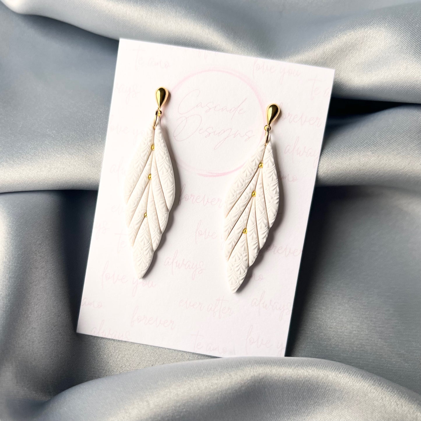 The Elena | Bridal Textured Drop Clay Earrings