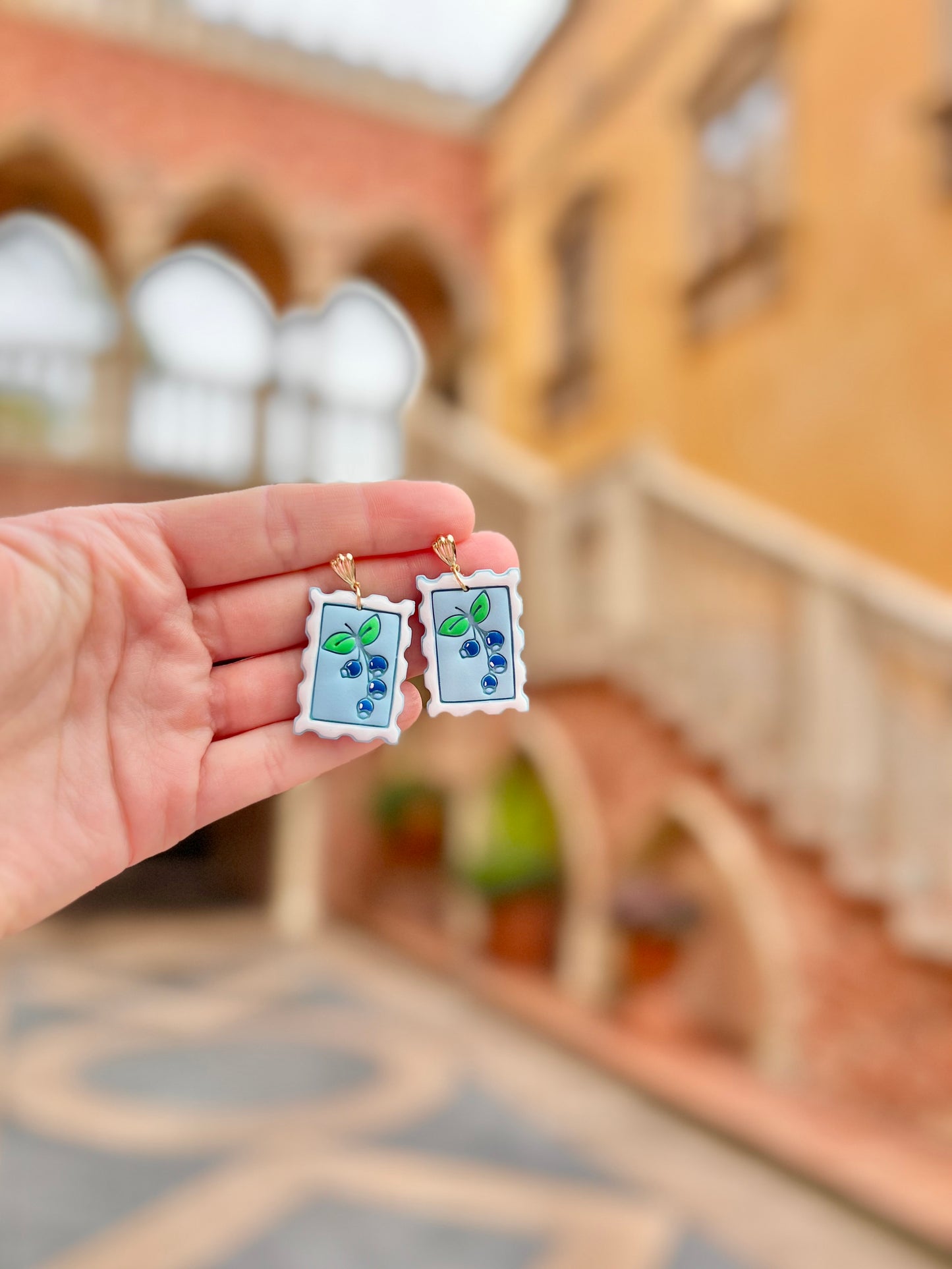 The Capri | Postage Stamp of Italy Clay Earrings