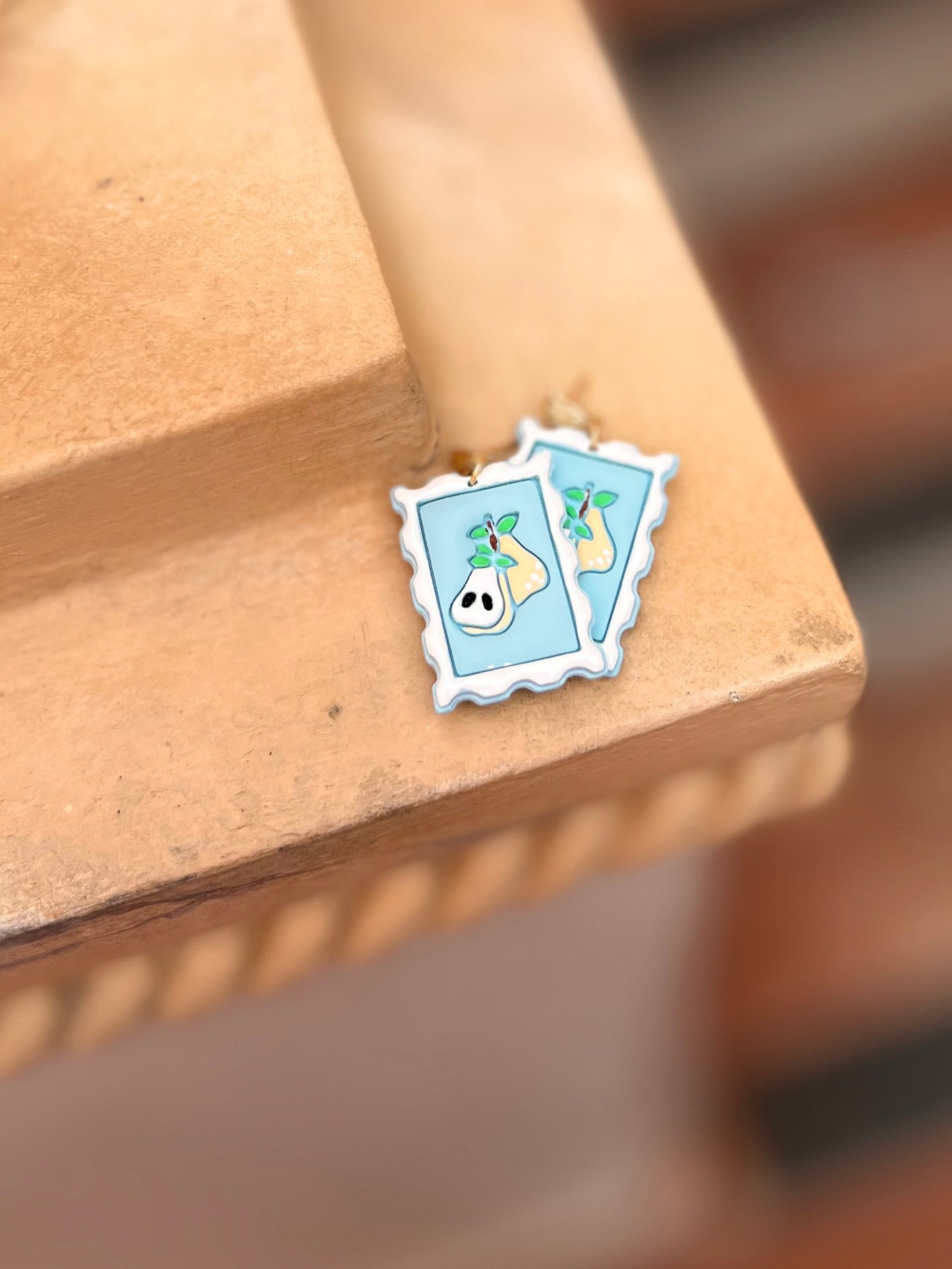 The Capri | Postage Stamp of Italy Clay Earrings
